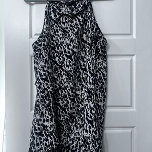 Milano Black and White Leopard Print Tank Top